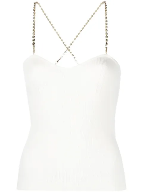 Blugirl crystal-embellished strap knit top White RA3173MA55N