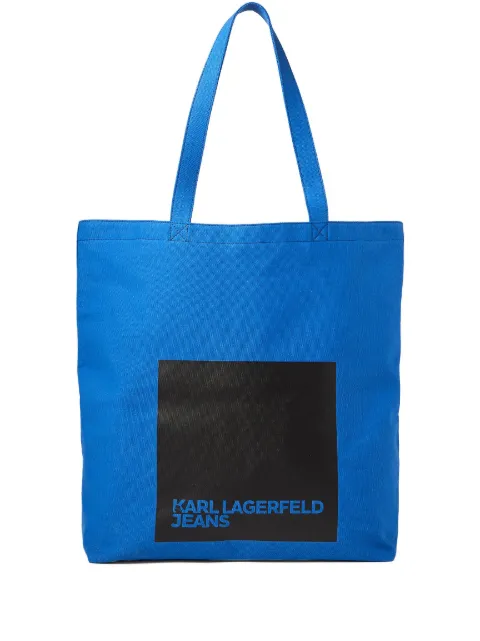 Karl Lagerfeld Jeans logo-print canvas tote bag Blue 235J3056105