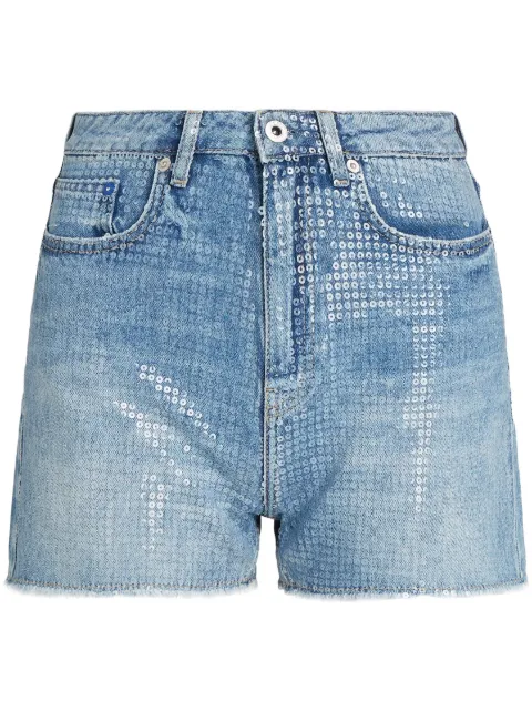 Karl Lagerfeld Jeans sequin-embellished denim shorts Blue 235J1117148