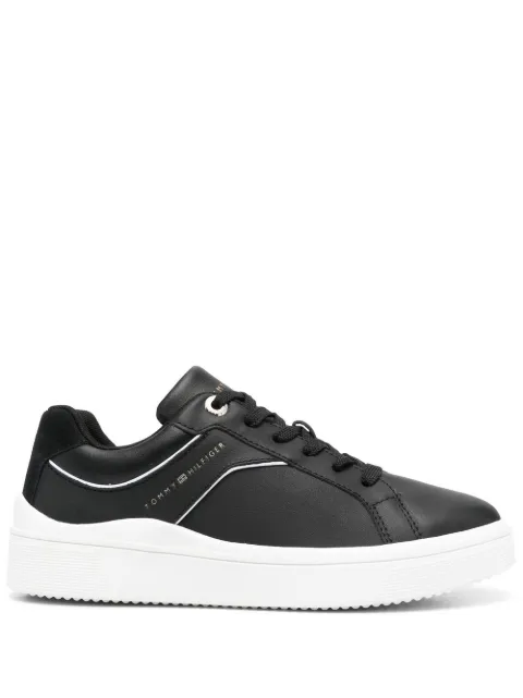 Tommy Hilfiger leather logo-print sneakers Black FW0FW07122