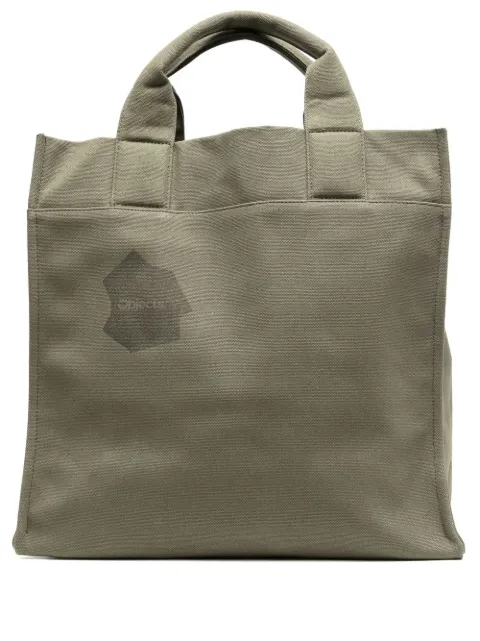OBJECTS IV LIFE logo-print canvas tote bag Green OBJ001703120422