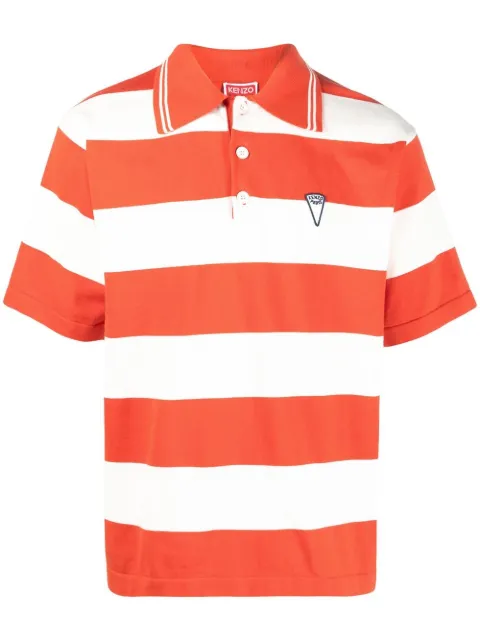 Kenzo logo-print striped polo shirt Orange FD55PU3713CN