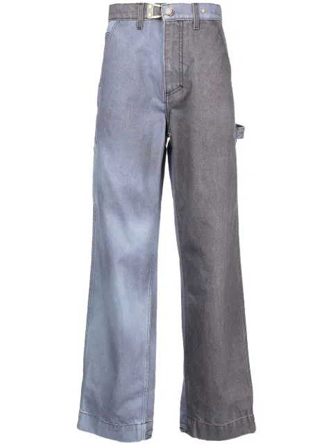OBJECTS IV LIFE two-tone straight denim trousers Blue OBJ001302040422