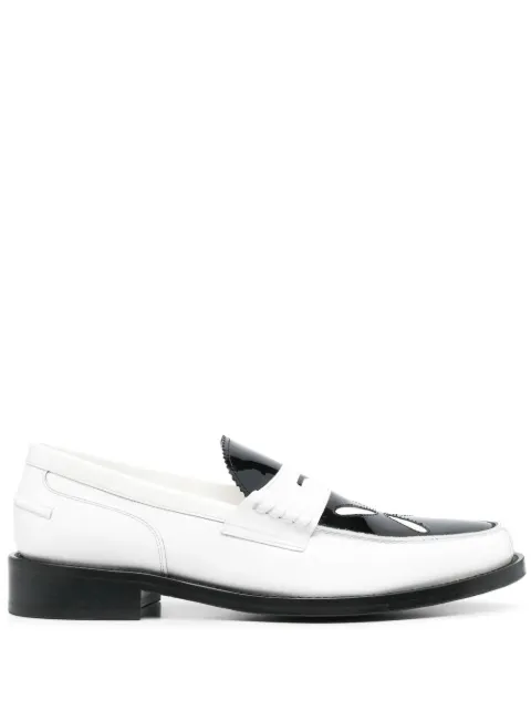 Stefan Cooke Slashed leather loafers Black FSTCMSLBS19017