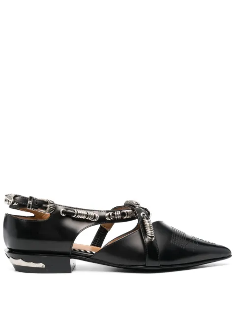 Toga Pulla buckled leather ballerina shoes Black FTGPW124209021