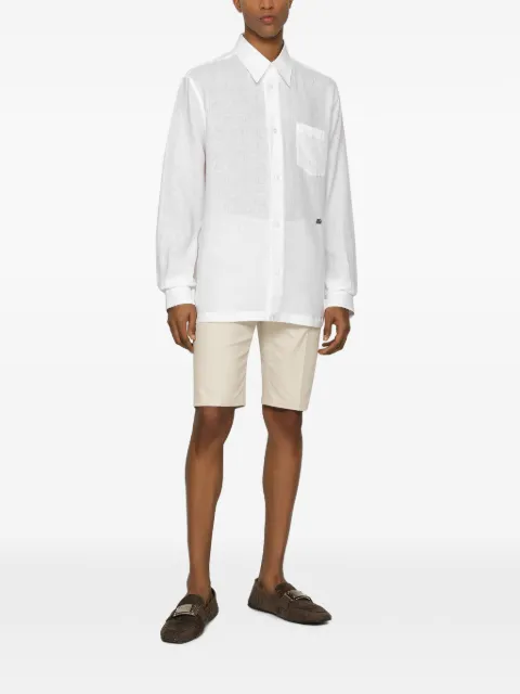 Dolce & Gabbana logo-detail long-sleeve shirt White G5KJ0TFU4IK