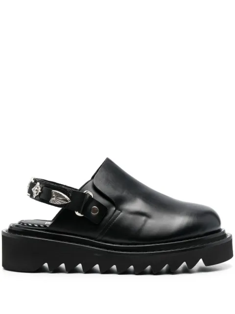Toga Pulla buckled ankle-strap flat clogs Black FTGPW123909005