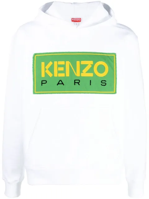 Kenzo logo-patch hoodie White FD55SW4484ME