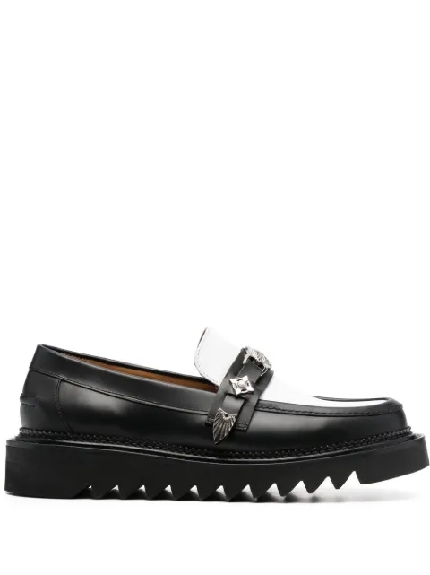 Toga Virilis plaque-detailing two-tone loafers Black FTVRM125319009