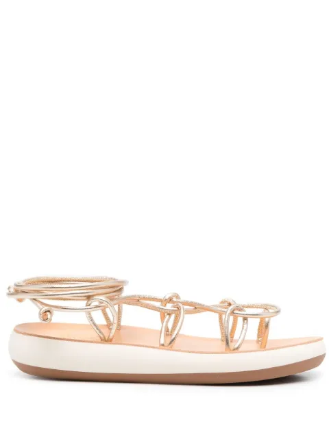 Ancient Greek Sandals lace-up sandals Gold NISI