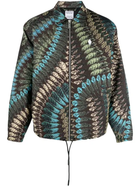 COUNTY OF MILAN leaf-jacquard bomber jacket Brown CMEM006S23FAB003