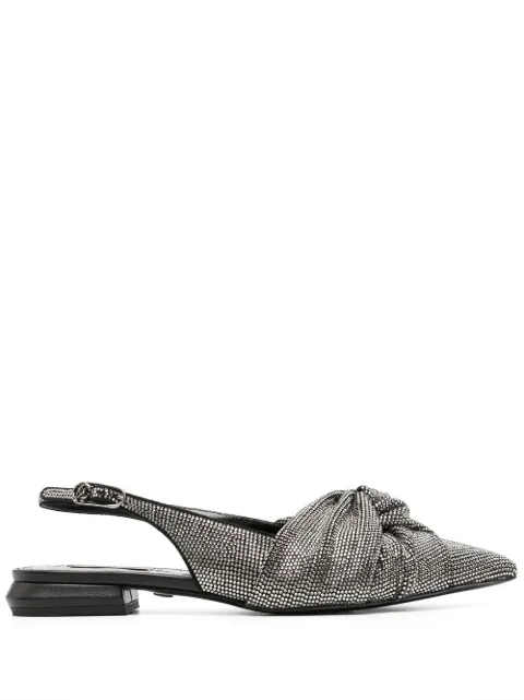 Roberto Cavalli crystal-embellished slingback ballerinas Grey QWS010PCS01