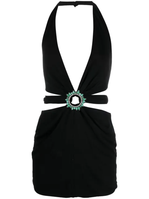 Roberto Cavalli ring-embellished mini dress Black RKT118JJ051