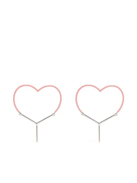 Y/Project two-tone heart-shape earrings Pink EARRINGS63S24