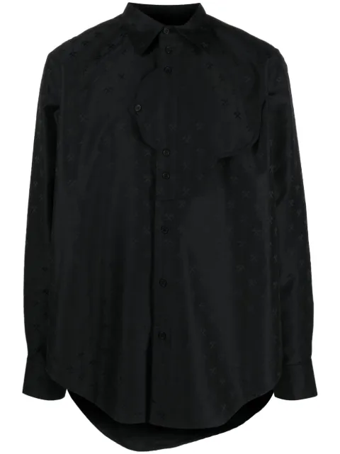 GmbH hammer-jacquard button-up shirt Black RAZAK