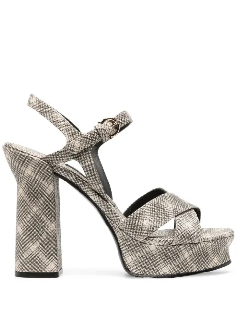 Ferragamo Sonya checked 120mm sandals Neutrals 758190