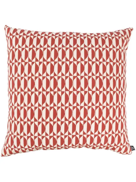 Fornasetti graphic print cotton cushion White PILL056E60