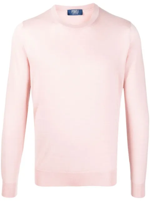 Fedeli ribbed crew neck jumper Pink 6UE07119