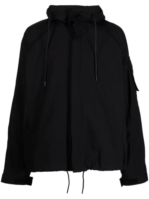 Juun.J drawstring hood shirt jacket Black JC3164P055