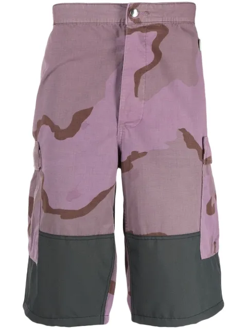 OAMC camouflage-pattern cargo shorts Purple 23E28OAX18CAPOA058