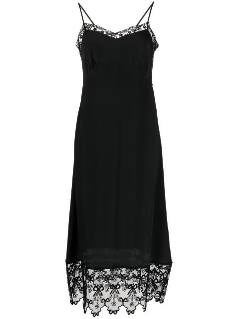 Simone Rocha lace-trim slip dress Black 72100514