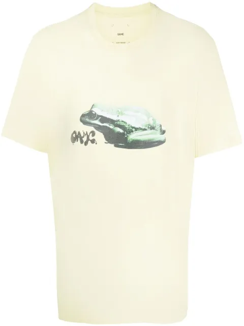 OAMC graphic-print crew-neck T-shirt Yellow 23E28OAJ12COT00744