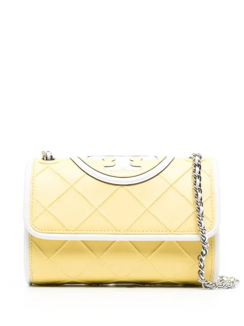 Tory Burch embossed and quilted cross-body bag Yellow 145585
