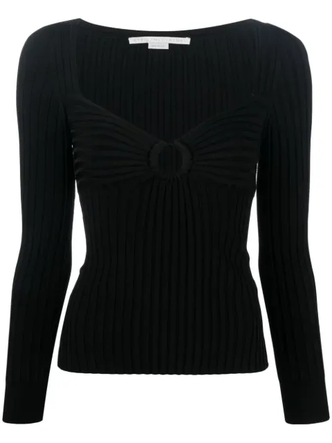 Stella McCartney cut-out ribbed knitted top Black 6K02933S2375