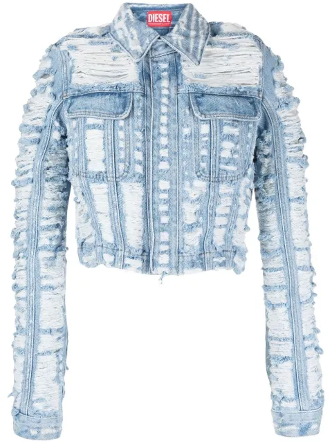 Diesel De-Slimmy-Fsc cropped denim jacket Blue A10173007P5