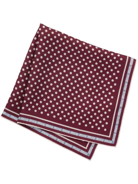 Miu Miu silk polka dot-print scarf Red 5FF0042F7Y