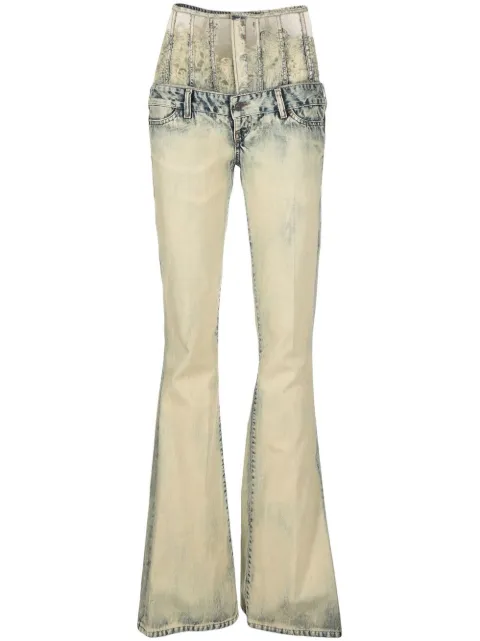 Diesel lace-high-waist flared jeans Neutrals A10930068GP