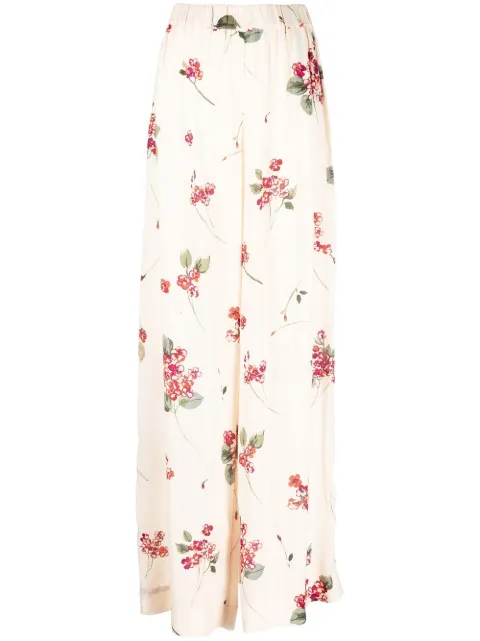 TWINSET floral-print palazzo trousers Neutrals 231TP2708