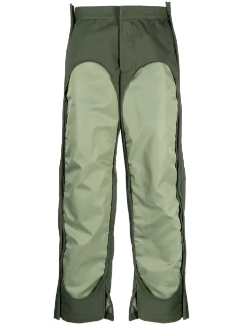 Diesel contrast wide-leg trousers Green A097870TGAN