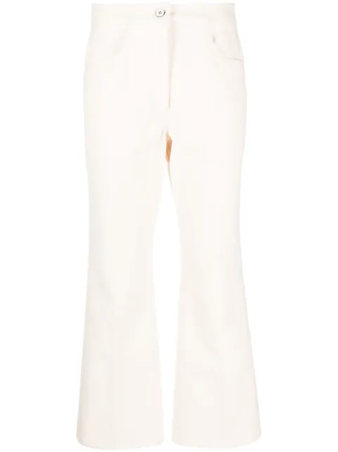 Jil Sander pressed-crease flared trousers Neutrals J02KA0120J45020