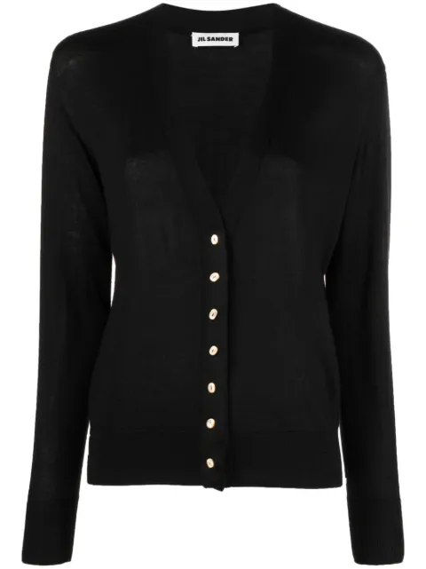 Jil Sander fine-knit V-neck cardigan Black J01HP0001J14501