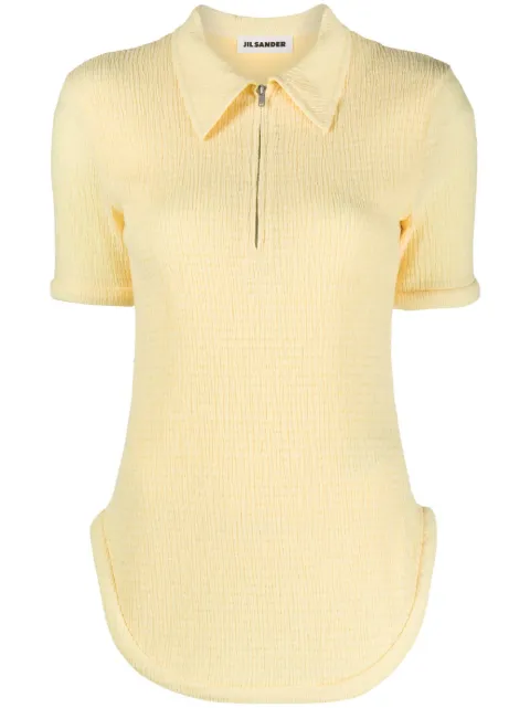 Jil Sander half-zip gaufre polo shirt Yellow J02GL0101J74450