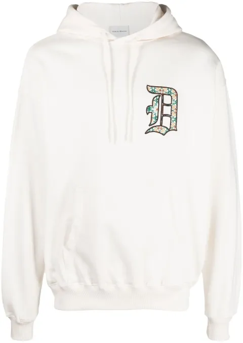 Drôle De Monsieur logo-embroidery cotton hoodie Neutrals BHO125CO001