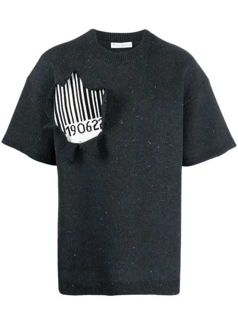JW Anderson barcode-motif crew-neck T-shirt Grey KW0832YN0236950