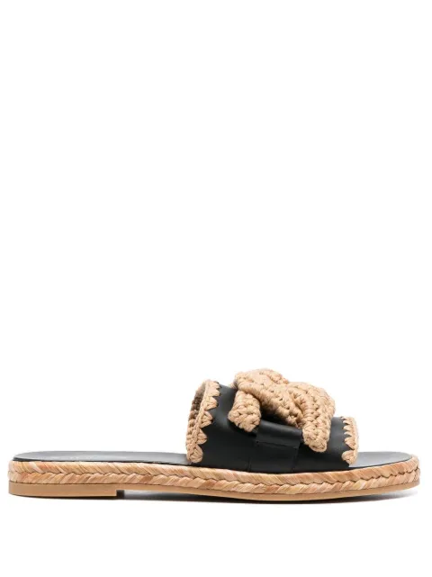 Tod's Kate crochet sandals Black XXW17K0GR40MID