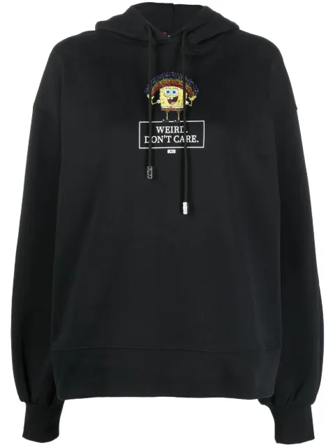 GCDS graphic-print cotton hoodie Black SB23U100301