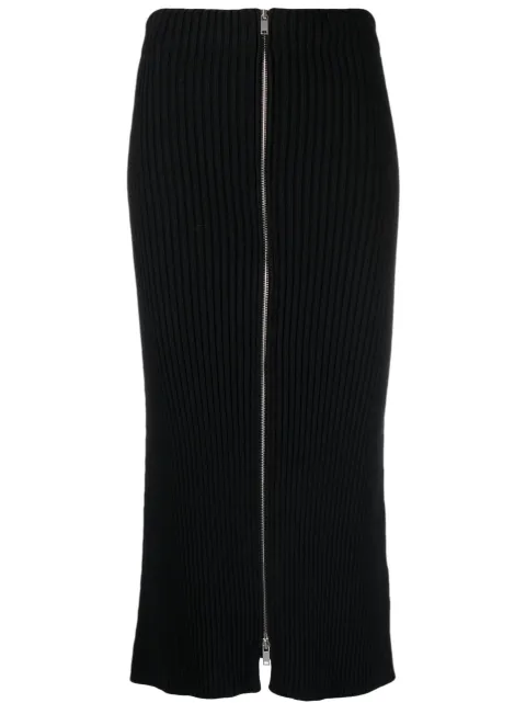 Jil Sander ribbed-knit cotton pencil skirt Black J02MA0150J15362