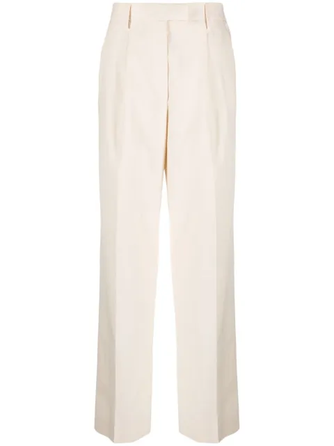 Prada pressed-crease tailored trousers Neutrals P243GUS23112LT