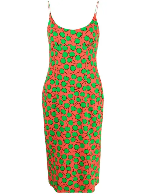 Moschino graphic-print midi dress Red A04120561