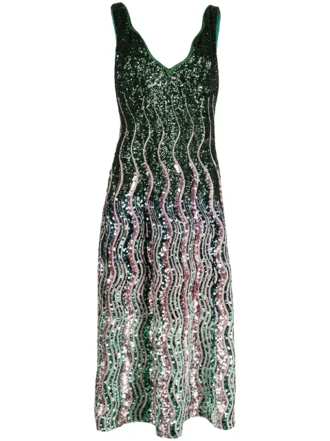 Mary Katrantzou sequin detailing dress Green RD015HARUDRESS