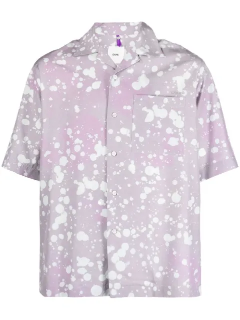 OAMC Kurt splatter short-sleeve shirt Purple 28OAU61VICOA015536
