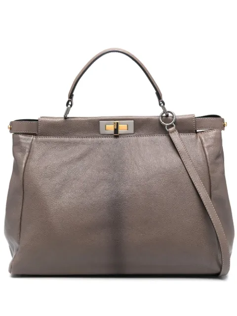 Fendi Pre-Owned 2010s Peekaboo leather tote bag Brown FND3200
