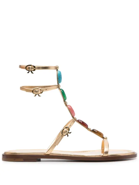 Gianvito Rossi Shanti 05 flat gladiator sandals Gold G3230105CUONPS