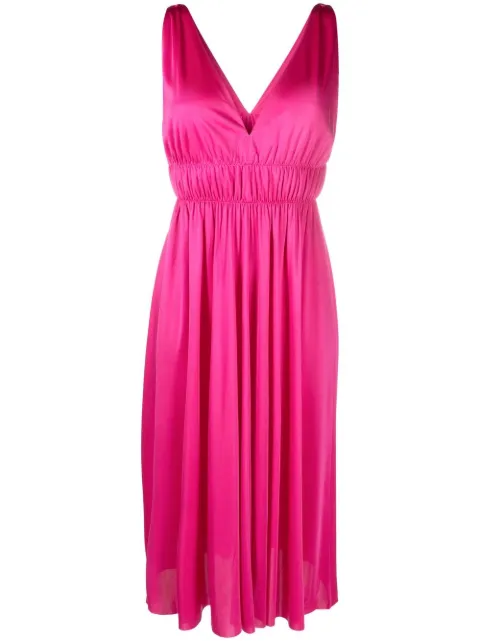 P.A.R.O.S.H. V-neck midi dress Pink D721627