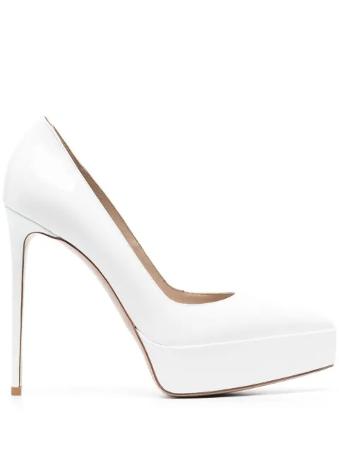 Le Silla Uma 130mm leather platform pumps White 2868V090R1PPKAB