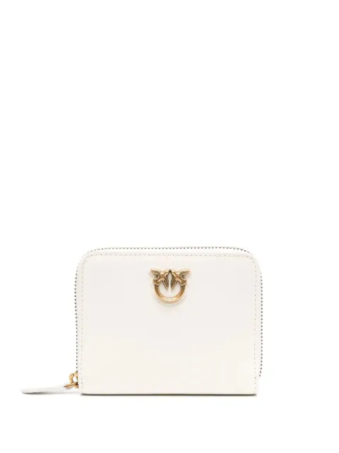 PINKO square leather zip-around wallet White 100249A0F1